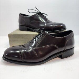 Florsheim Men's Lexington Cap‎ Toe Oxford Burgundy Leather Size 8